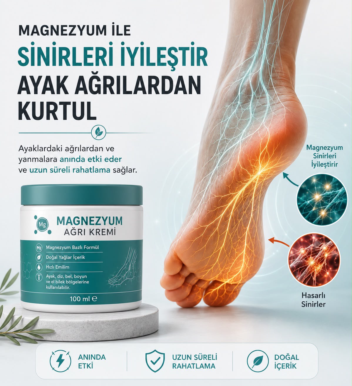 Magnezyumlu Ağrı Rahatlatıcı Masaj Kremi